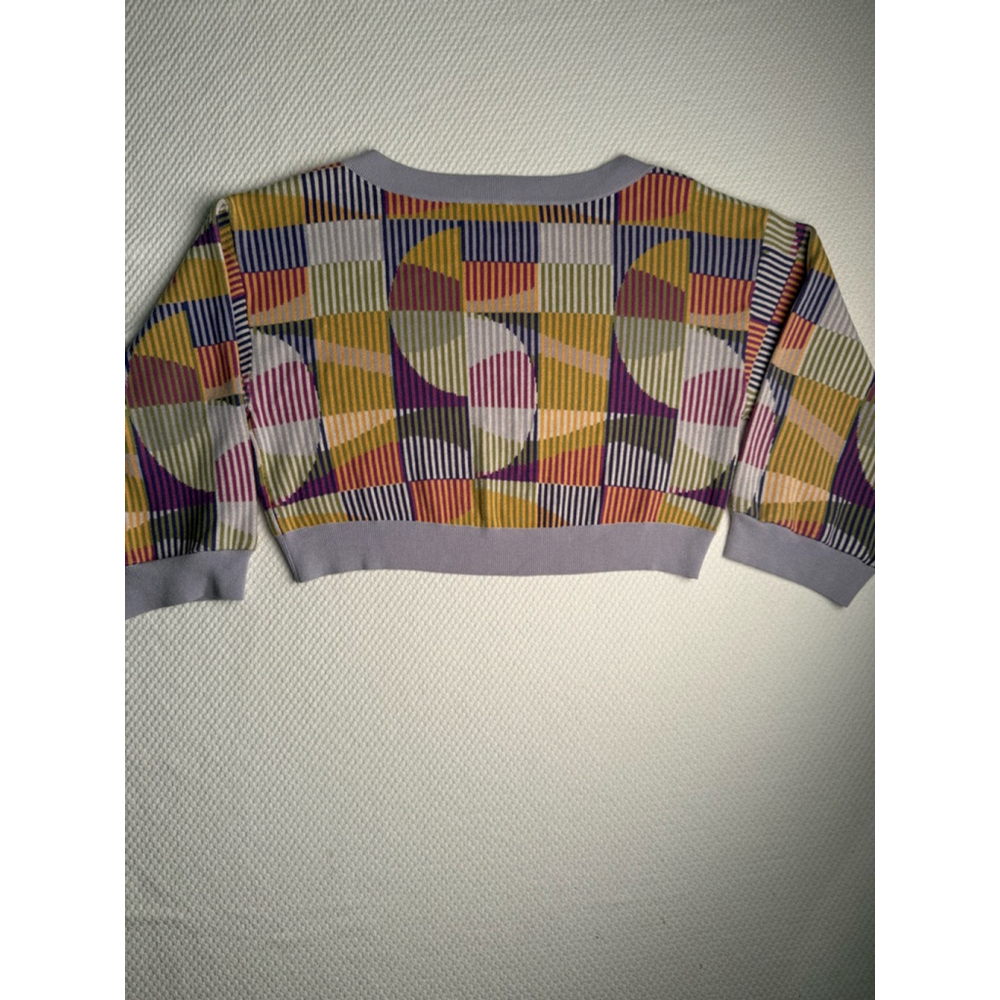 Fabletics Multicolor Lavender Geometric Crew Neck… - image 7